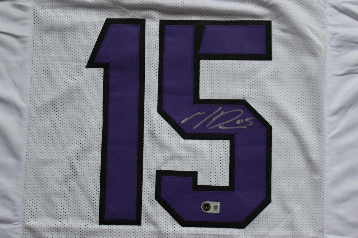 MAX DUGGAN TCU HORNED FROGS SIGNED White JERSEY BAS