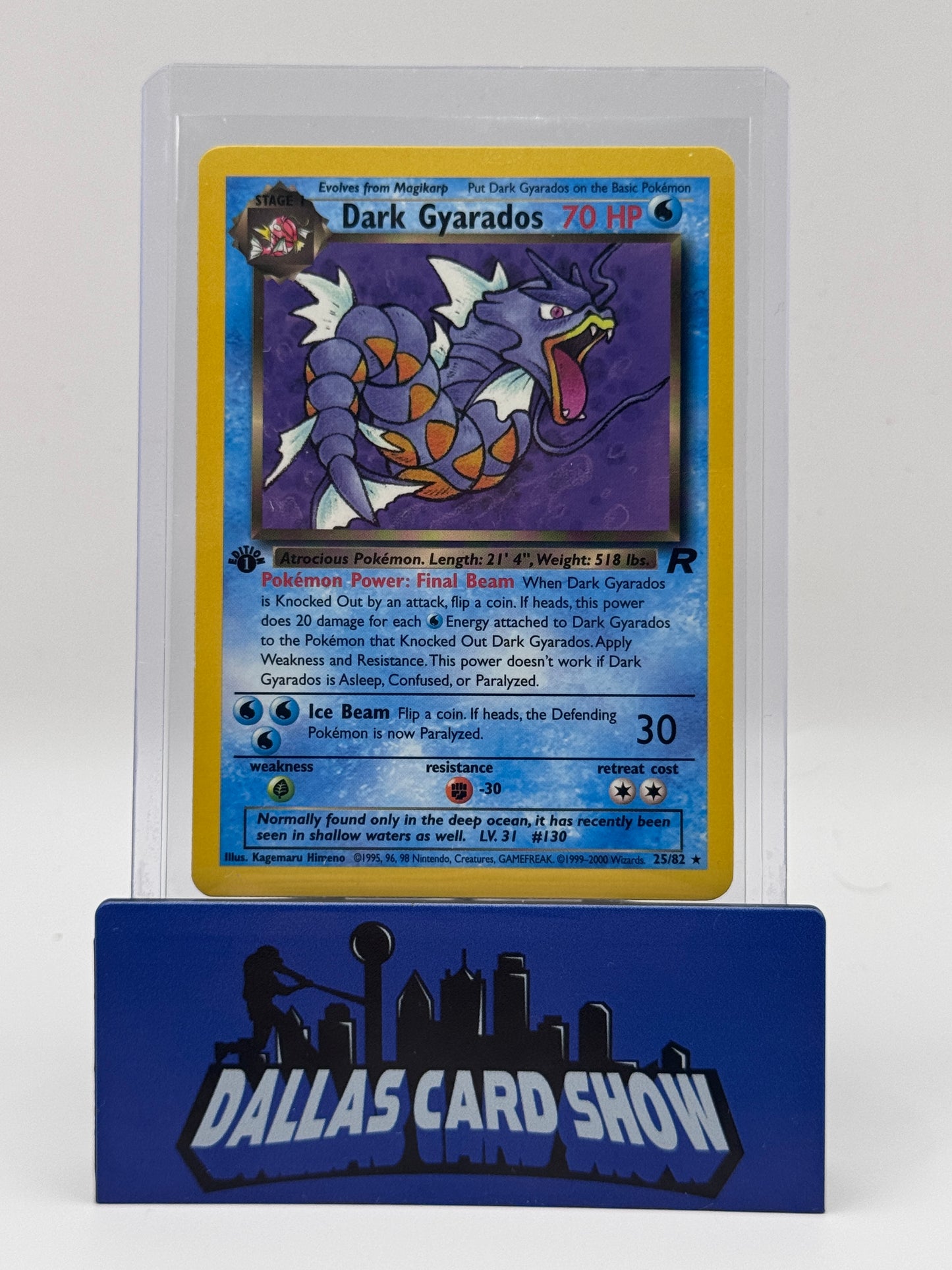 1999 Pokemon - Dark Gyarados (Rare) - 25/82 1st Edition Team Rocket LP