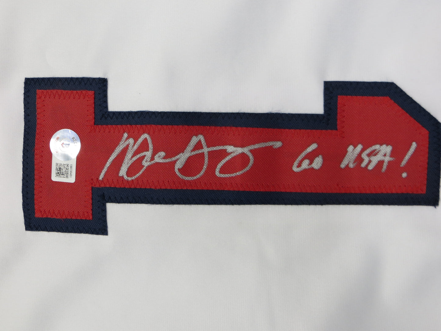 MICHAEL YOUNG TEXAS RANGERS USA BASEBALL SIGNED JERSEY w/INSC BAS