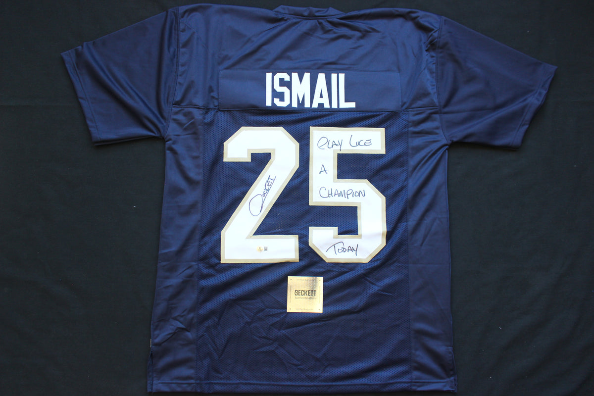 RAGHIB ROCKET ISMAIL NOTRE DAME FIGHTING IRISH SIGNED JERSEY wLIKEACHAMP BAS