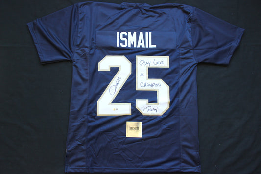 RAGHIB ROCKET ISMAIL NOTRE DAME FIGHTING IRISH SIGNED JERSEY wLIKEACHAMP BAS