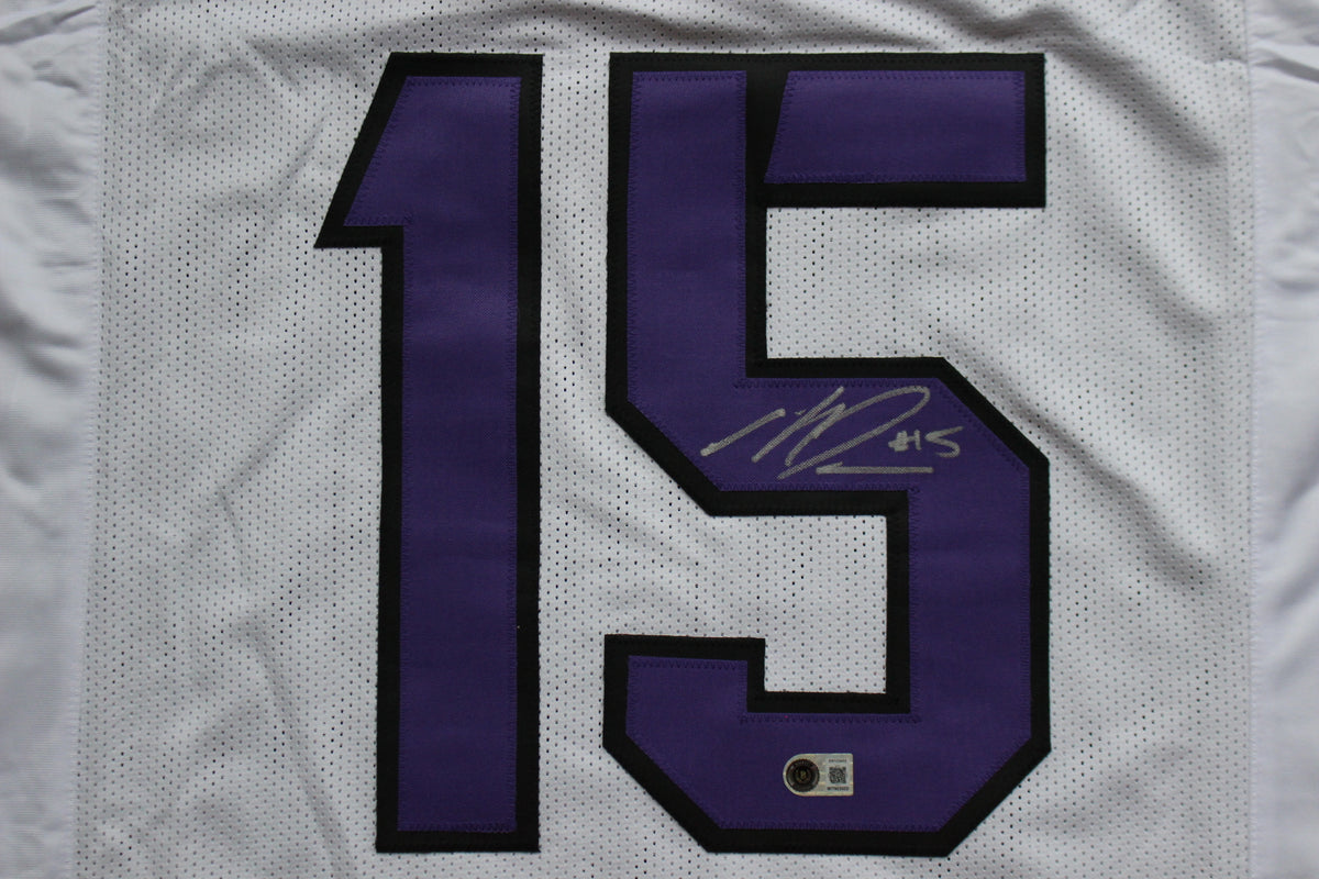 MAX DUGGAN TCU HORNED FROGS SIGNED White JERSEY BAS