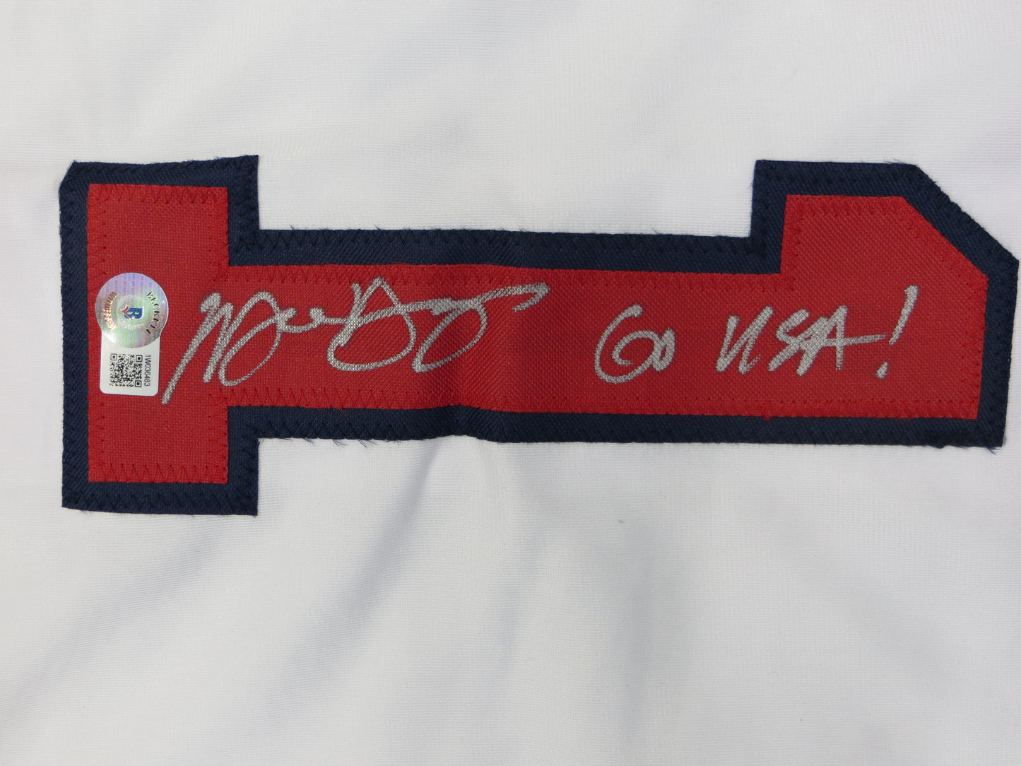 MICHAEL YOUNG TEXAS RANGERS USA BASEBALL SIGNED JERSEY w/INSC BAS