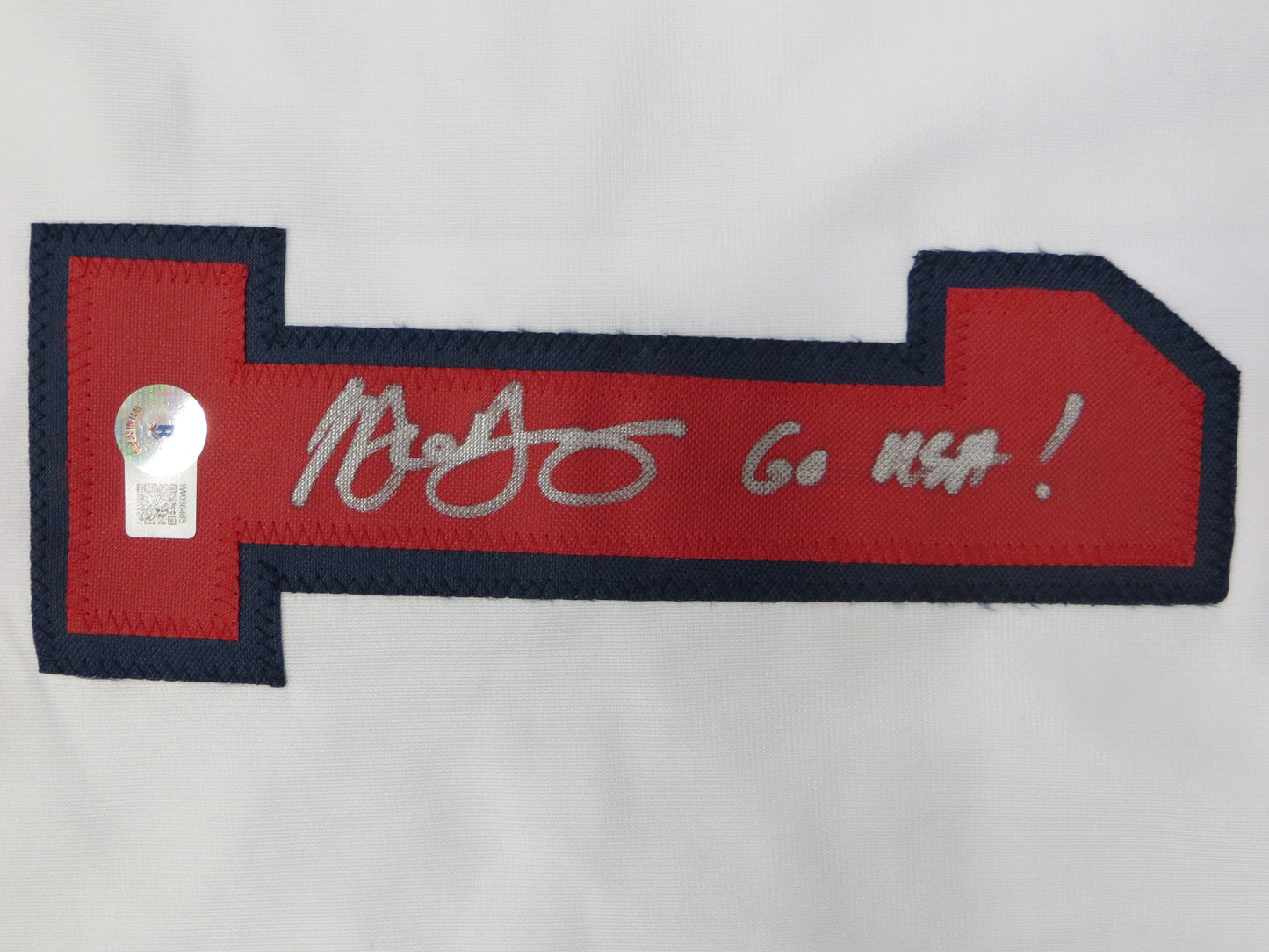 MICHAEL YOUNG TEXAS RANGERS USA BASEBALL SIGNED JERSEY w/INSC BAS