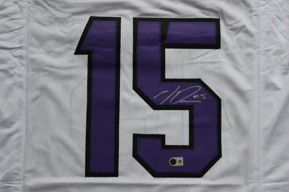 MAX DUGGAN TCU HORNED FROGS SIGNED White JERSEY BAS