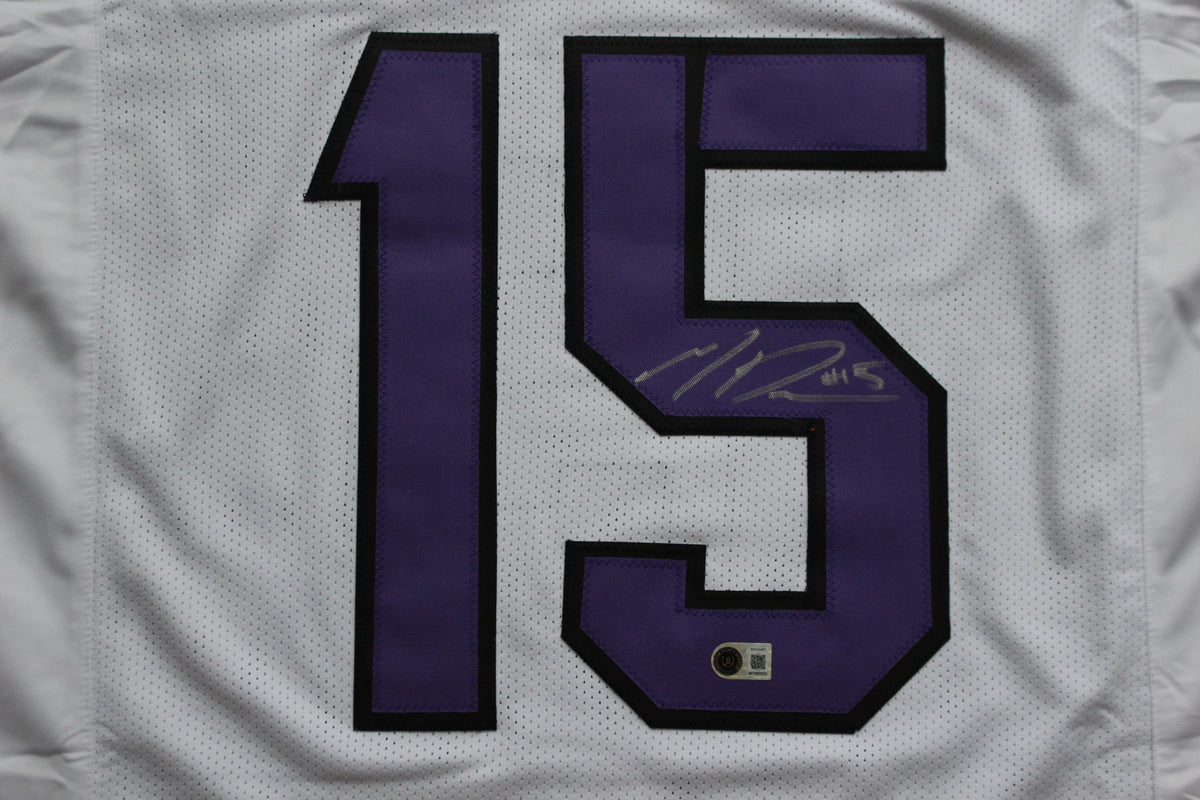 MAX DUGGAN TCU HORNED FROGS SIGNED White JERSEY BAS