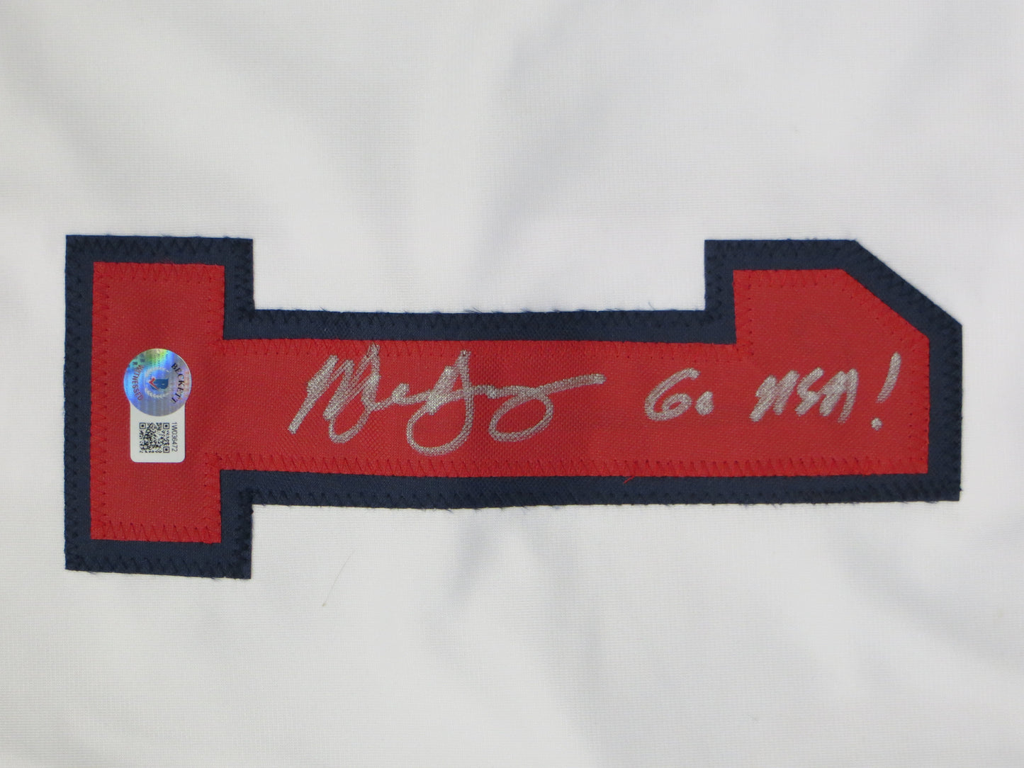 MICHAEL YOUNG TEXAS RANGERS USA BASEBALL SIGNED JERSEY w/INSC BAS