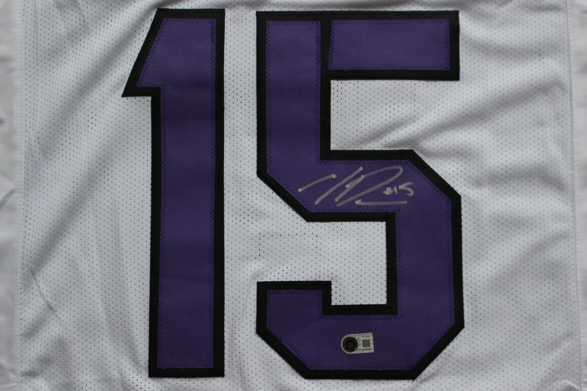 MAX DUGGAN TCU HORNED FROGS SIGNED White JERSEY BAS