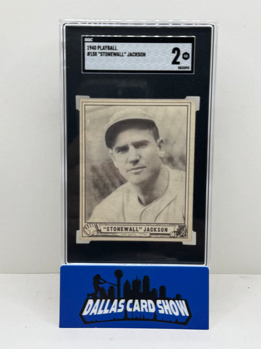 1940 Playball #158 "Stonewall" Jackson SGC 2 (Superman Gum Back)