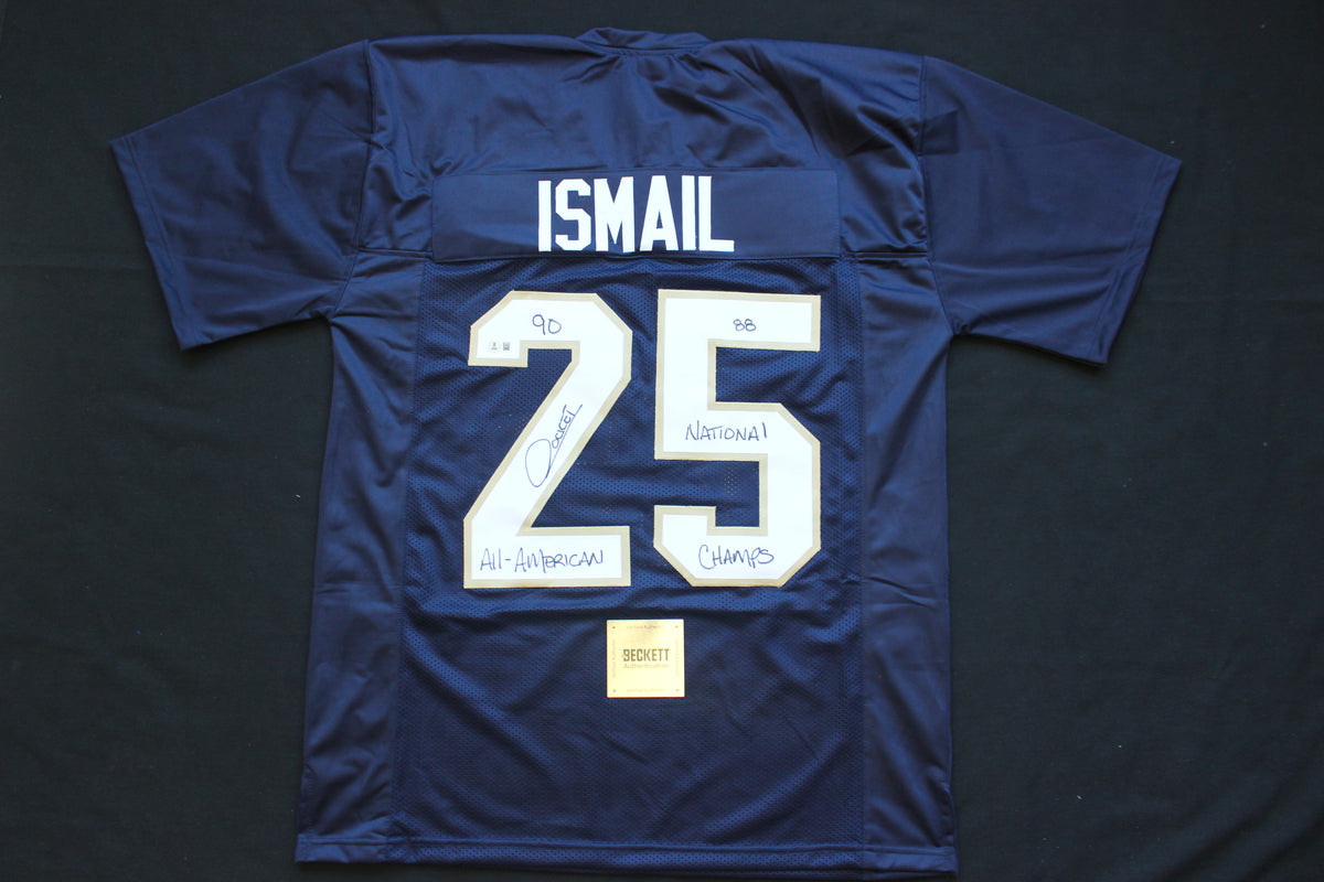 RAGHIB ROCKET ISMAIL NOTRE DAME FIGHTING IRISH SIGNED JERSEY w/90AA 88NC BAS