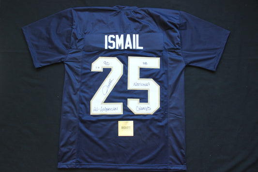 RAGHIB ROCKET ISMAIL NOTRE DAME FIGHTING IRISH SIGNED JERSEY w/90AA 88NC BAS