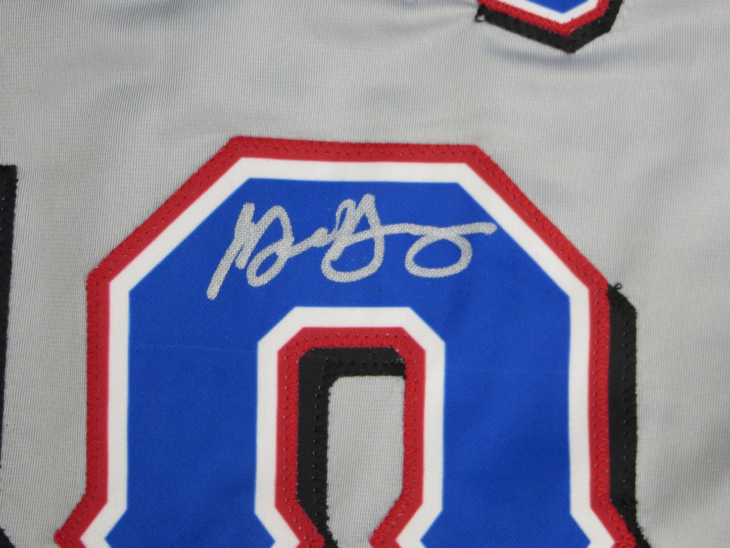 MICHAEL YOUNG TEXAS RANGERS SIGNED GRAY JERSEY size XL BAS COA