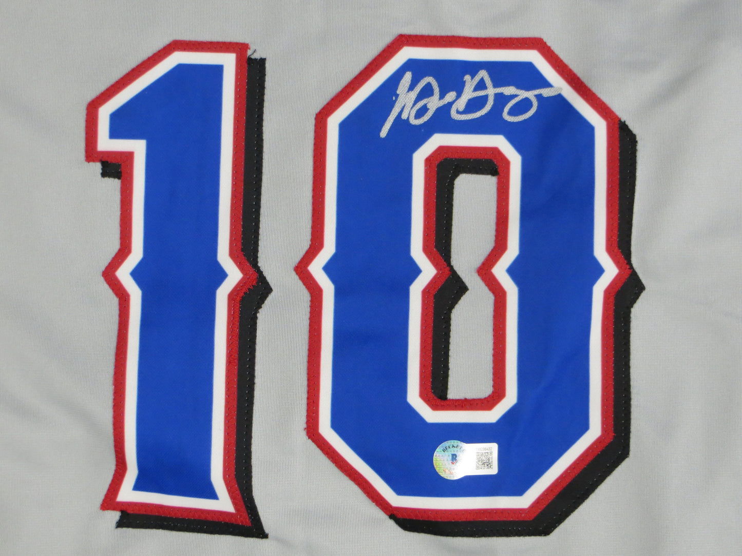 MICHAEL YOUNG TEXAS RANGERS SIGNED GRAY JERSEY size XL BAS COA