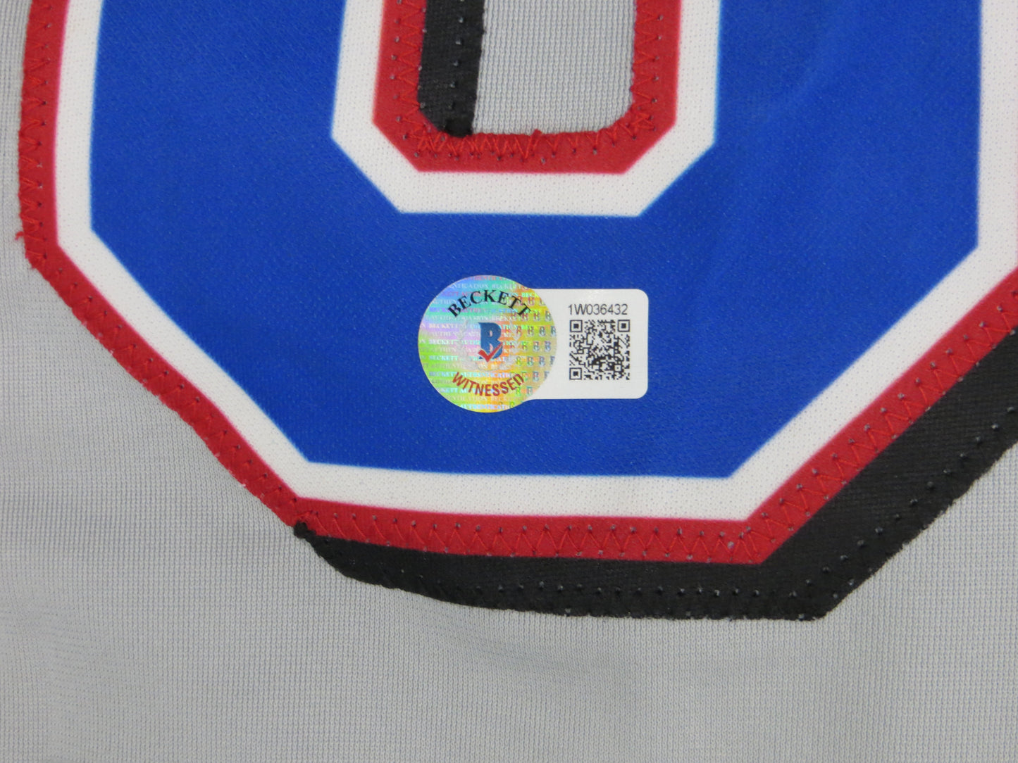 MICHAEL YOUNG TEXAS RANGERS SIGNED GRAY JERSEY size XL BAS COA