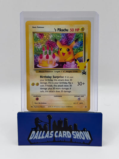 2021 Pokemon - Birthday Pikachu (Stamped) - #24 Celebrations NM