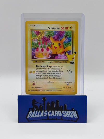 2021 Pokemon - Birthday Pikachu (Stamped) - #24 Celebrations NM