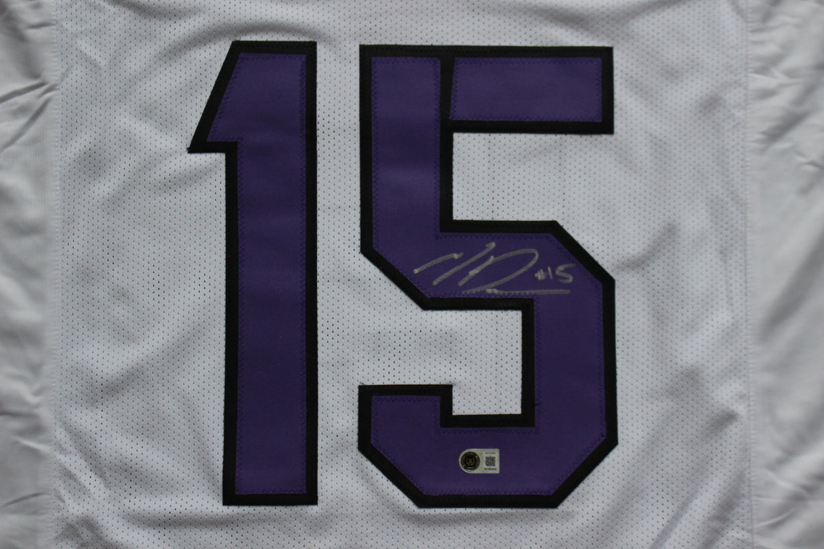 MAX DUGGAN TCU HORNED FROGS SIGNED White JERSEY BAS