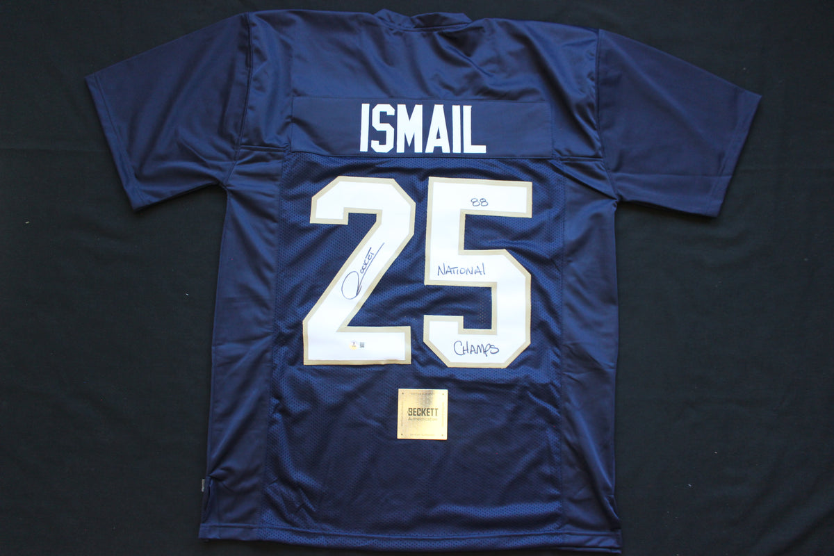 RAGHIB ROCKET ISMAIL NOTRE DAME FIGHTING IRISH SIGNED JERSEY w88NatChamps BAS