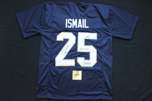 RAGHIB ROCKET ISMAIL NOTRE DAME FIGHTING IRISH SIGNED JERSEY w88NatChamps BAS