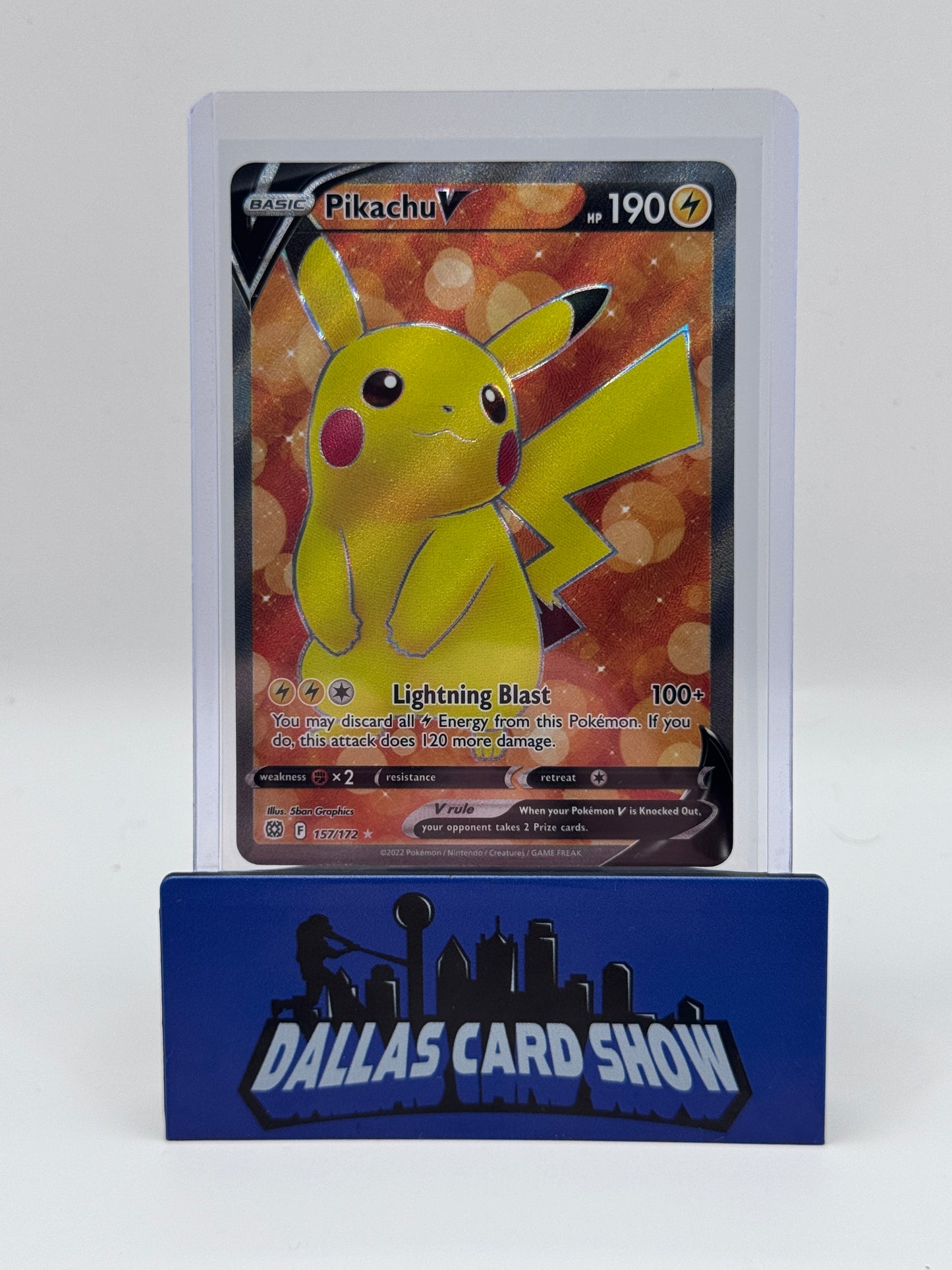 2022 Pokemon - Pikachu V (Full Art) - 157/172 Brilliant Stars NM