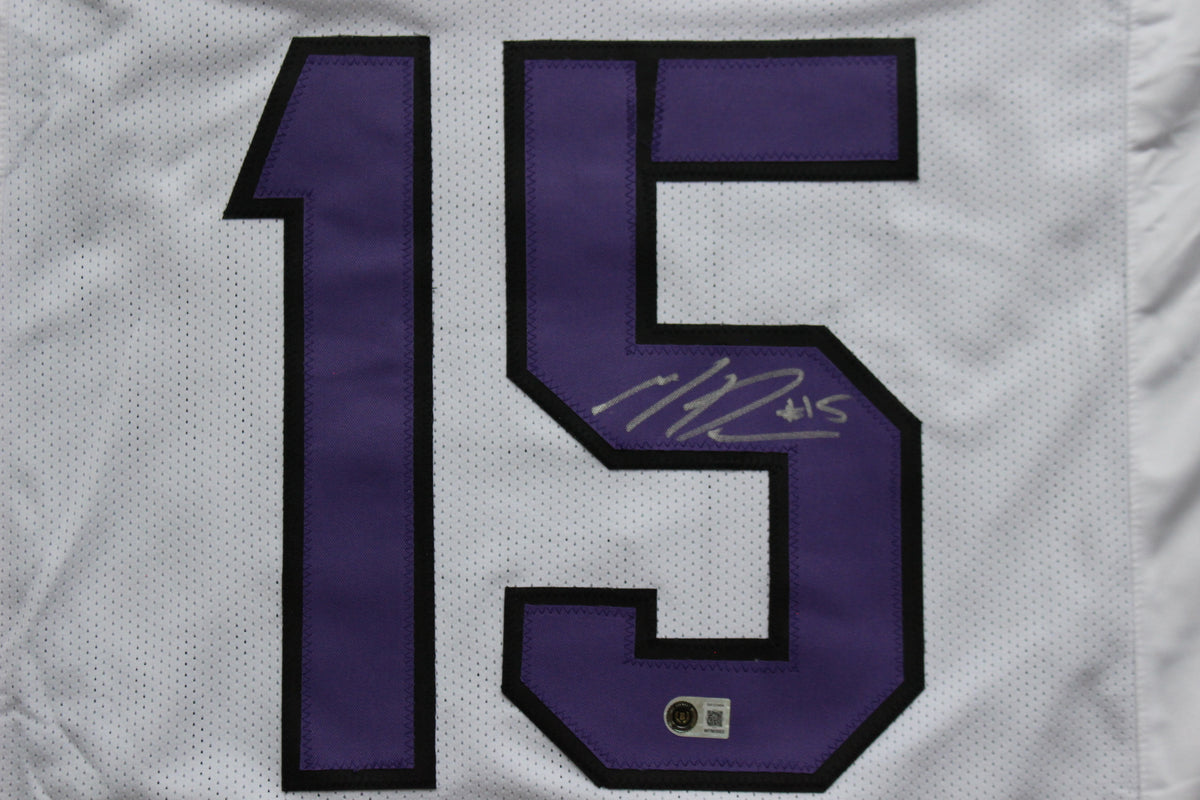 MAX DUGGAN TCU HORNED FROGS SIGNED White JERSEY BAS