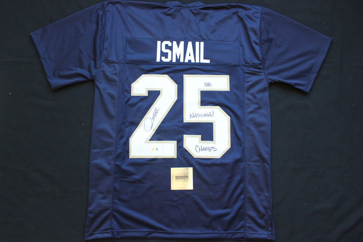 RAGHIB ROCKET ISMAIL NOTRE DAME FIGHTING IRISH SIGNED JERSEY w88NatChamps BAS
