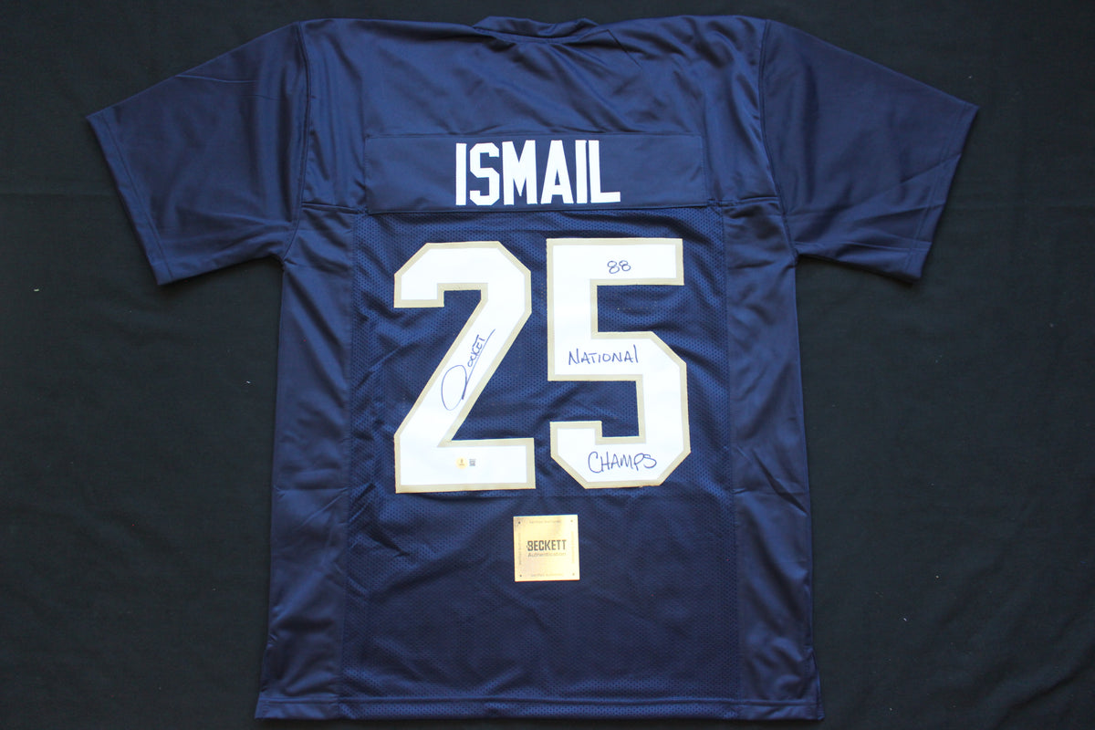 RAGHIB ROCKET ISMAIL NOTRE DAME FIGHTING IRISH SIGNED JERSEY w88NatChamps BAS