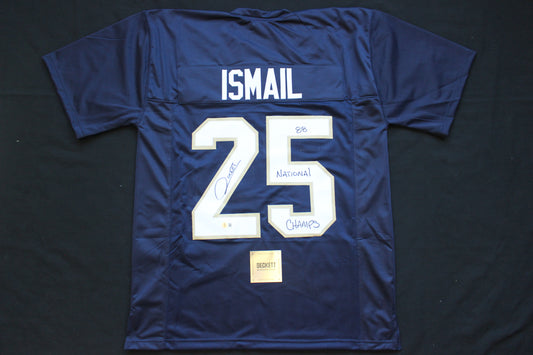 RAGHIB ROCKET ISMAIL NOTRE DAME FIGHTING IRISH SIGNED JERSEY w88NatChamps BAS