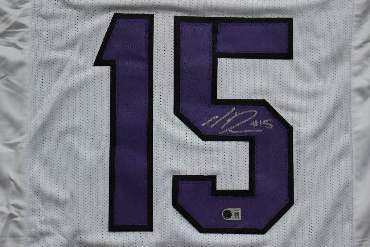 MAX DUGGAN TCU HORNED FROGS SIGNED White JERSEY BAS