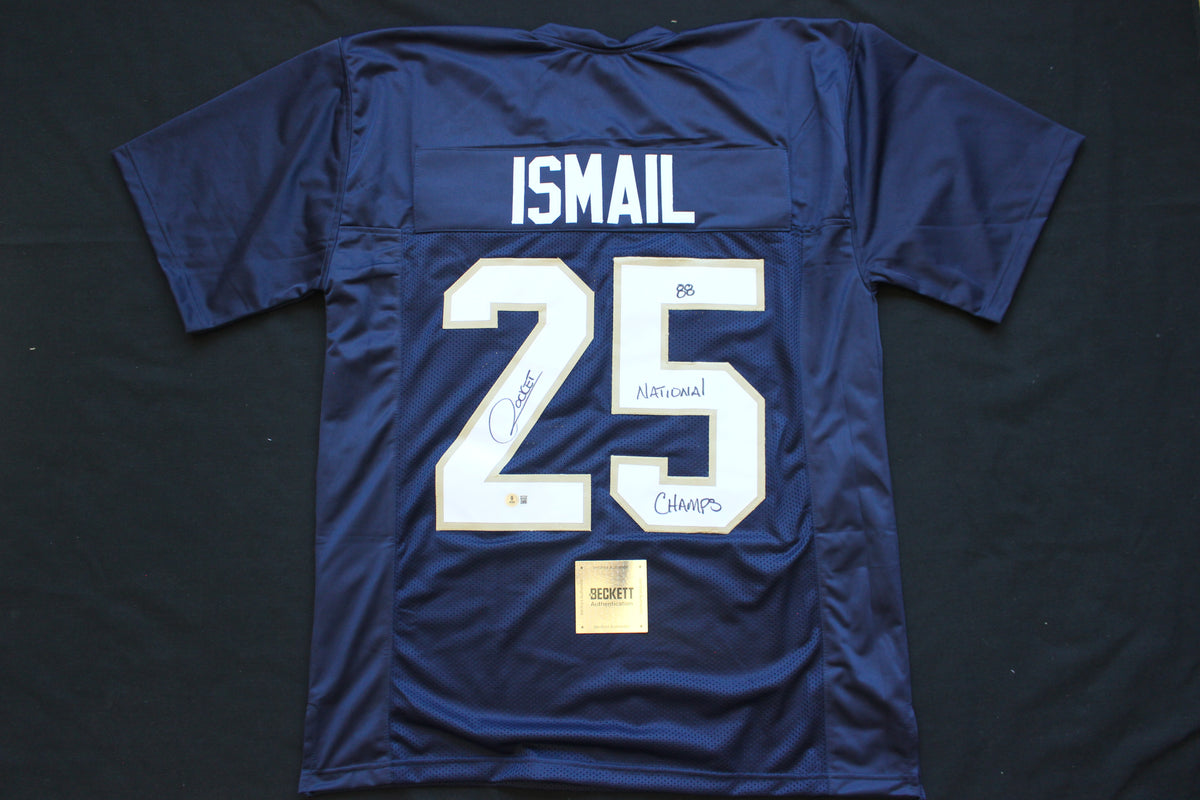 RAGHIB ROCKET ISMAIL NOTRE DAME FIGHTING IRISH SIGNED JERSEY w88NatChamps BAS