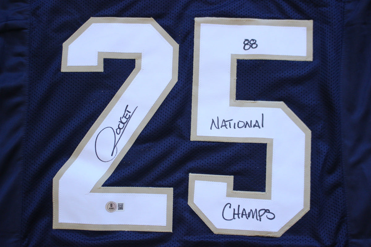 RAGHIB ROCKET ISMAIL NOTRE DAME FIGHTING IRISH SIGNED JERSEY w88NatChamps BAS