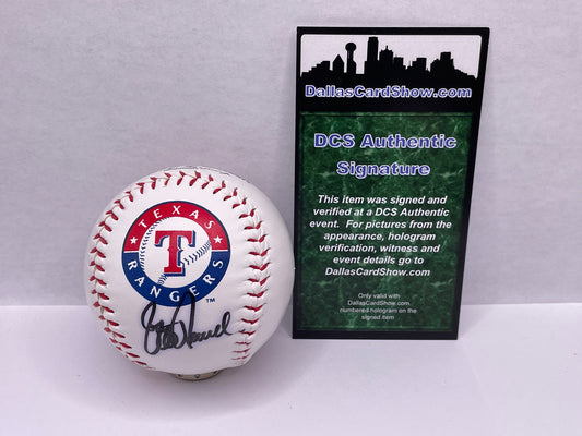 JEFF RUSSELL SIGNED LOGO BASEBALL Texas Rangers DALLAS CARD SHOW DCS Authentic