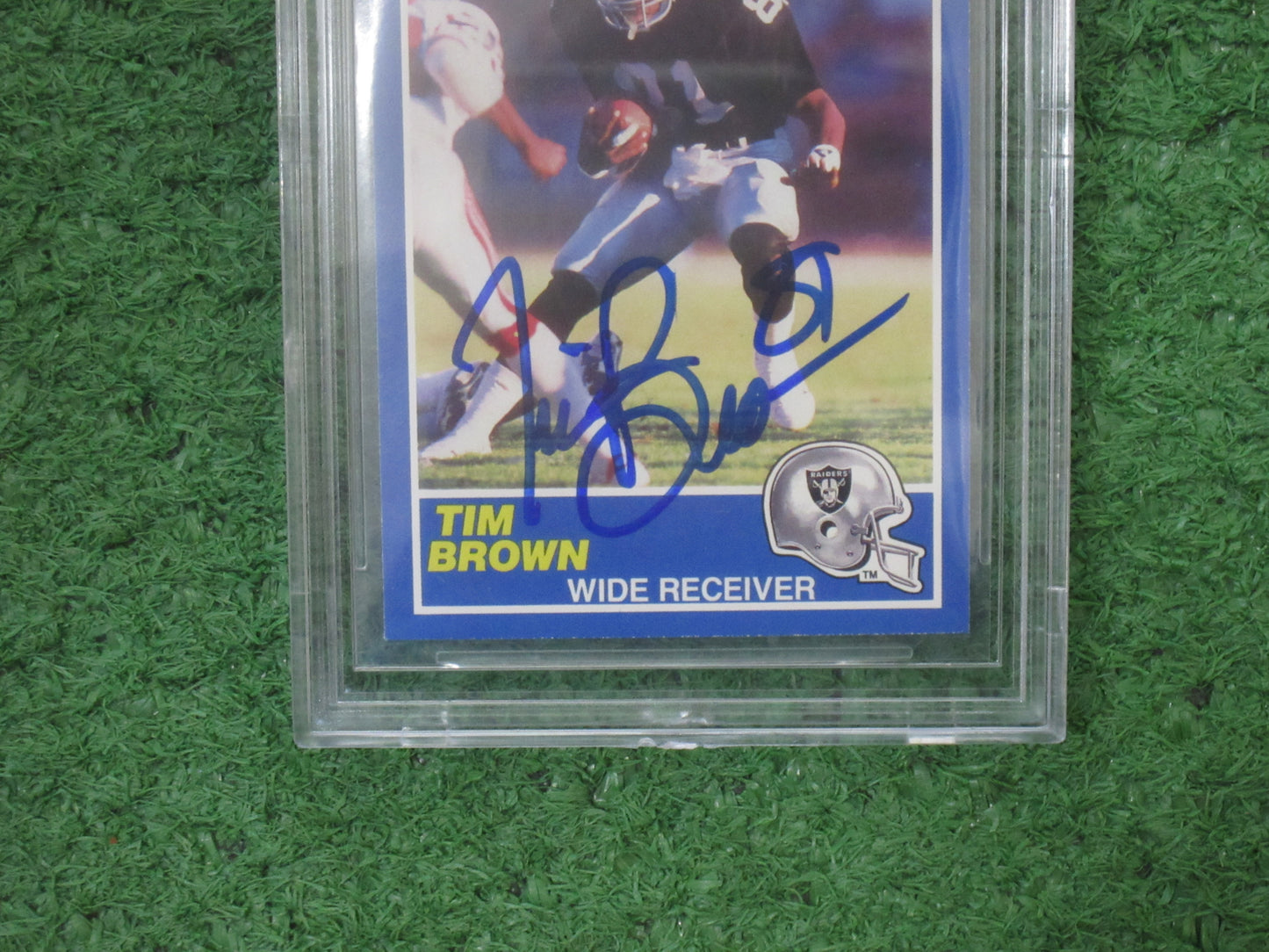 TIM BROWN SIGNED 1989 Score #86 BGS BAS SLAB Rookie Card RAIDERS AUTO 10