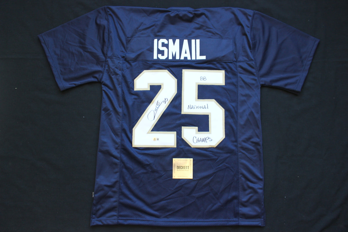 RAGHIB ROCKET ISMAIL NOTRE DAME FIGHTING IRISH SIGNED JERSEY w88NatChamps BAS