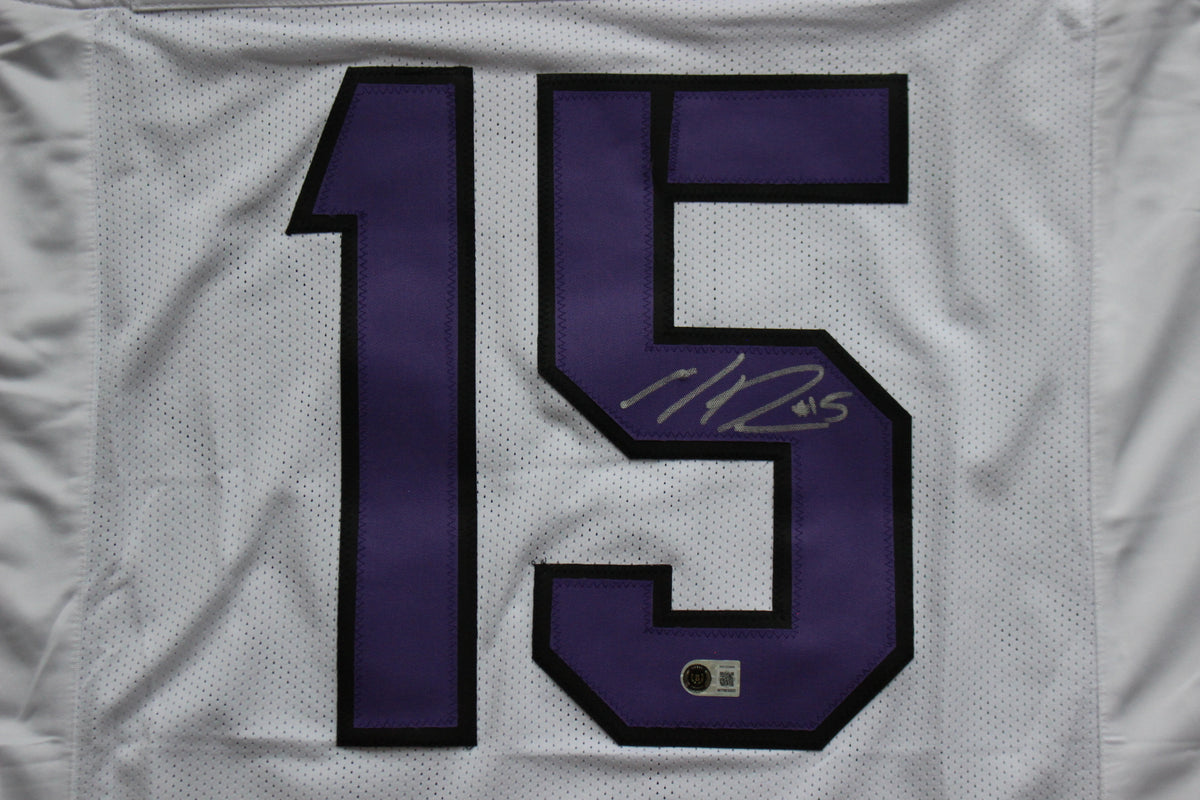 MAX DUGGAN TCU HORNED FROGS SIGNED White JERSEY BAS