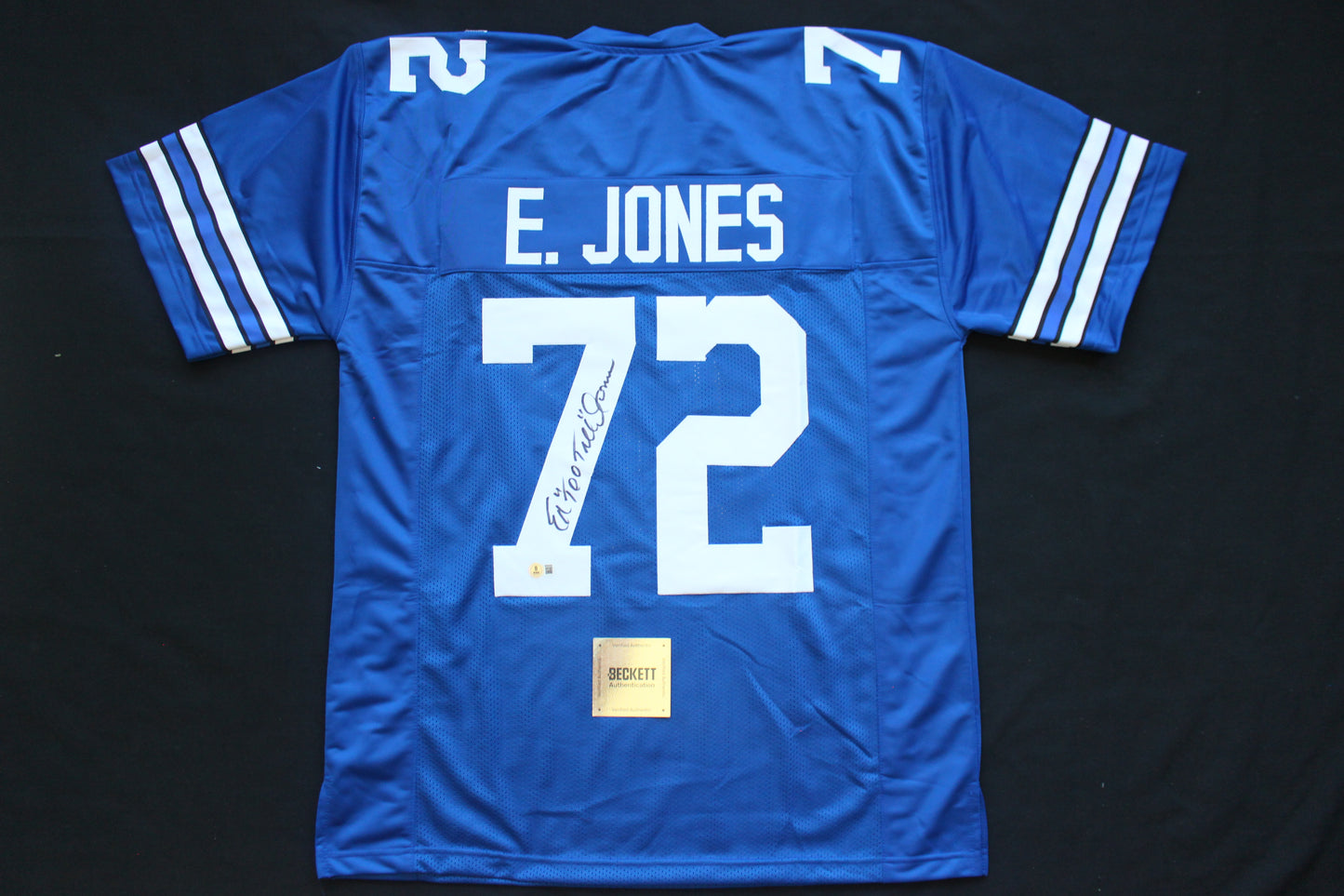 ED TOO TALL JONES DALLAS COWBOYS SIGNED Throwback JERSEY BAS