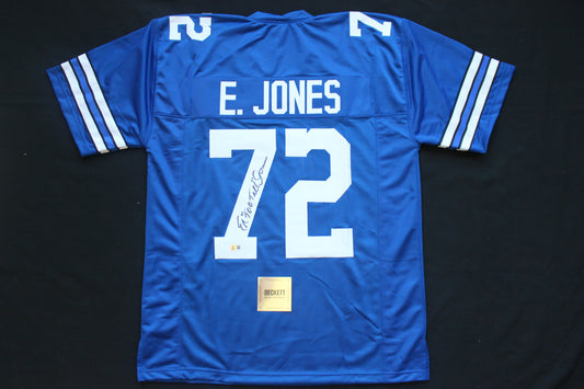 ED TOO TALL JONES DALLAS COWBOYS SIGNED Throwback JERSEY BAS