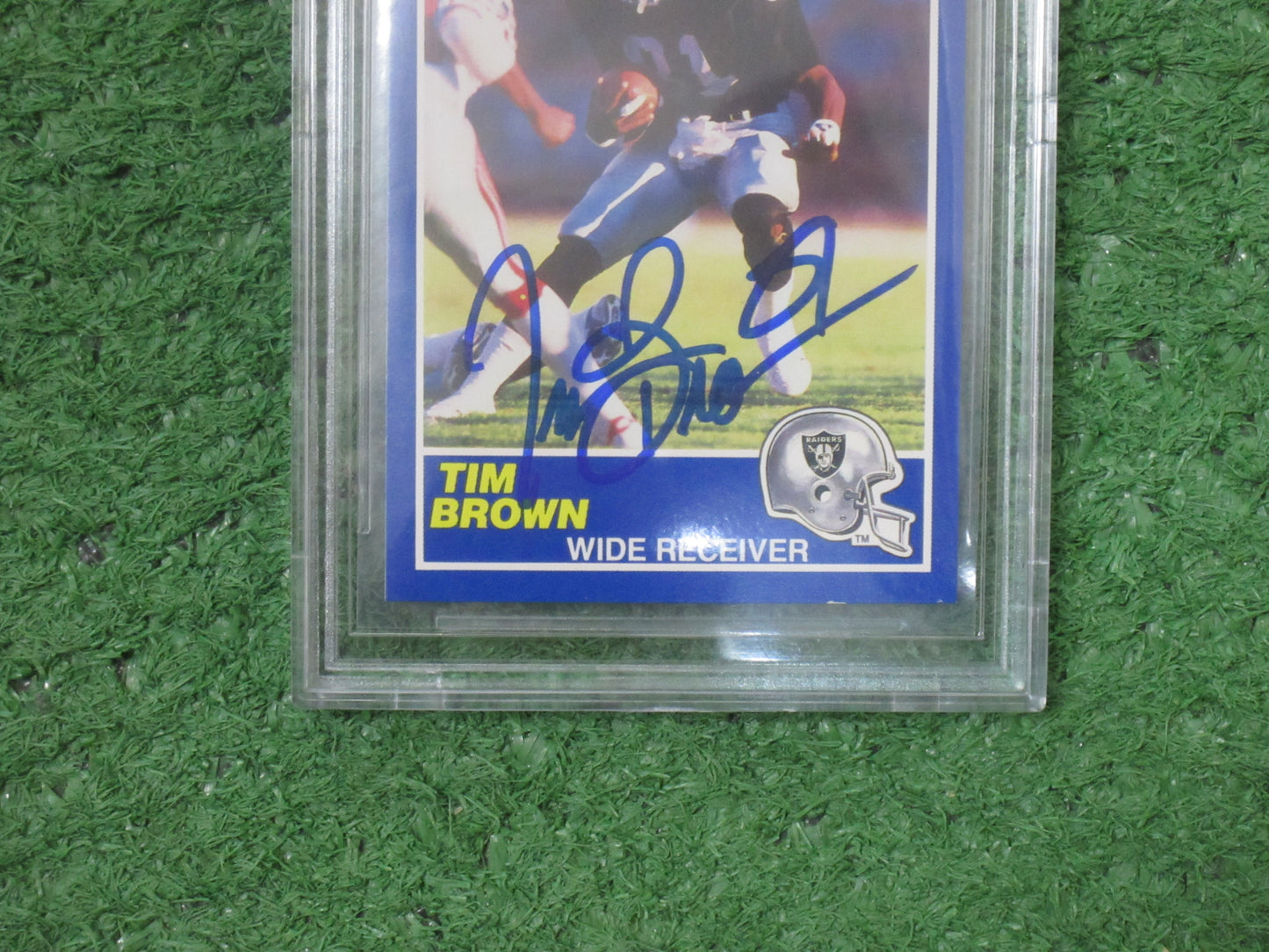 TIM BROWN SIGNED 1989 Score #86 BGS BAS SLAB Rookie Card RAIDERS AUTO 10