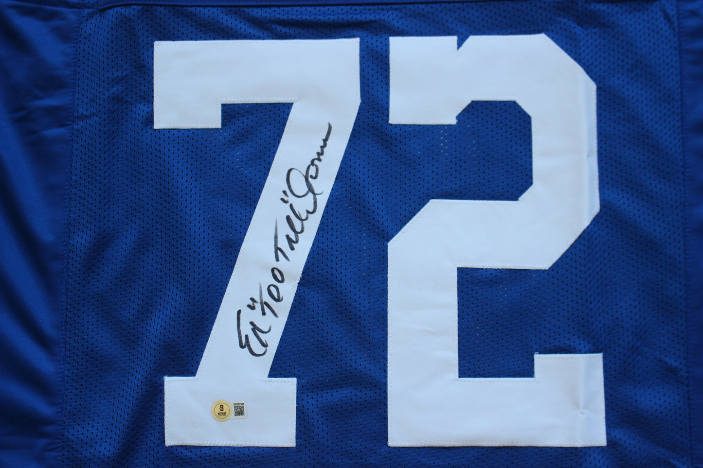 ED TOO TALL JONES DALLAS COWBOYS SIGNED Throwback JERSEY BAS