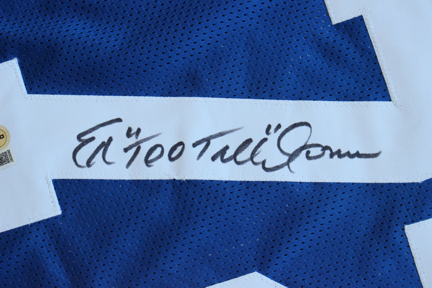 ED TOO TALL JONES DALLAS COWBOYS SIGNED Throwback JERSEY BAS