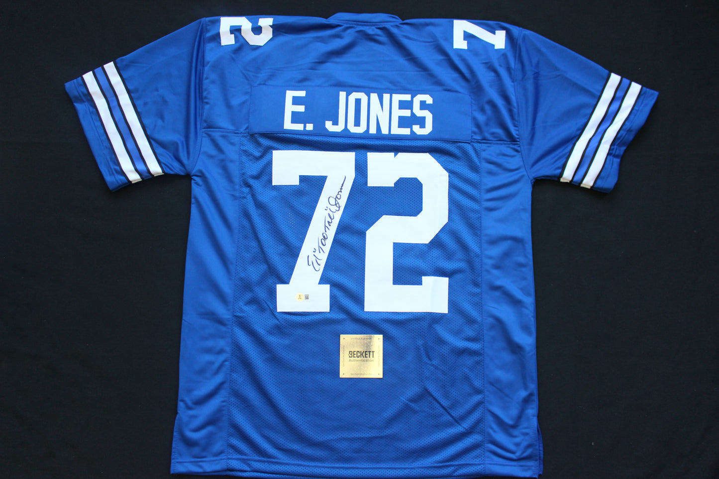 ED TOO TALL JONES DALLAS COWBOYS SIGNED Throwback JERSEY BAS