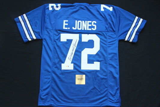 ED TOO TALL JONES DALLAS COWBOYS SIGNED Throwback JERSEY BAS