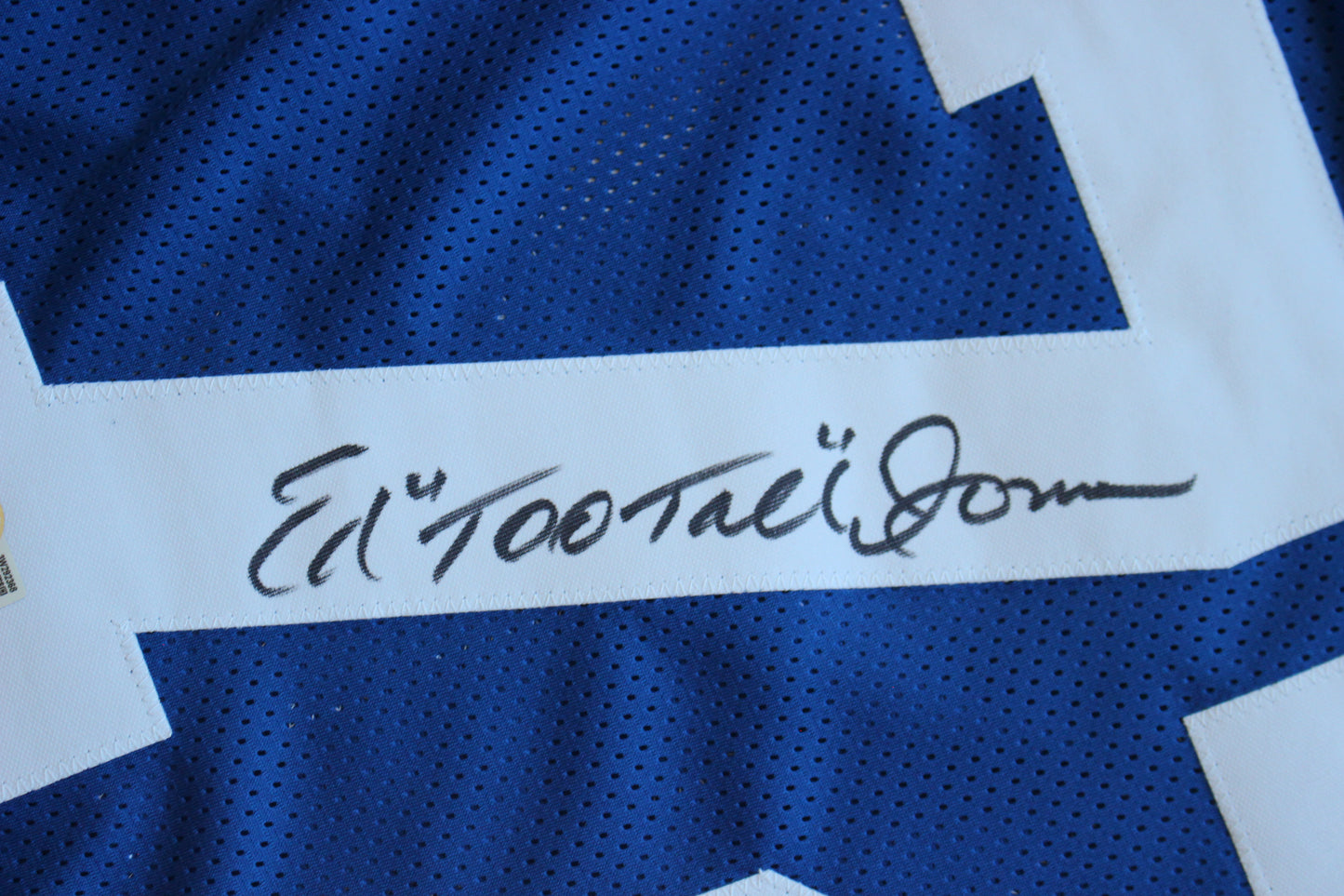 ED TOO TALL JONES DALLAS COWBOYS SIGNED Throwback JERSEY BAS
