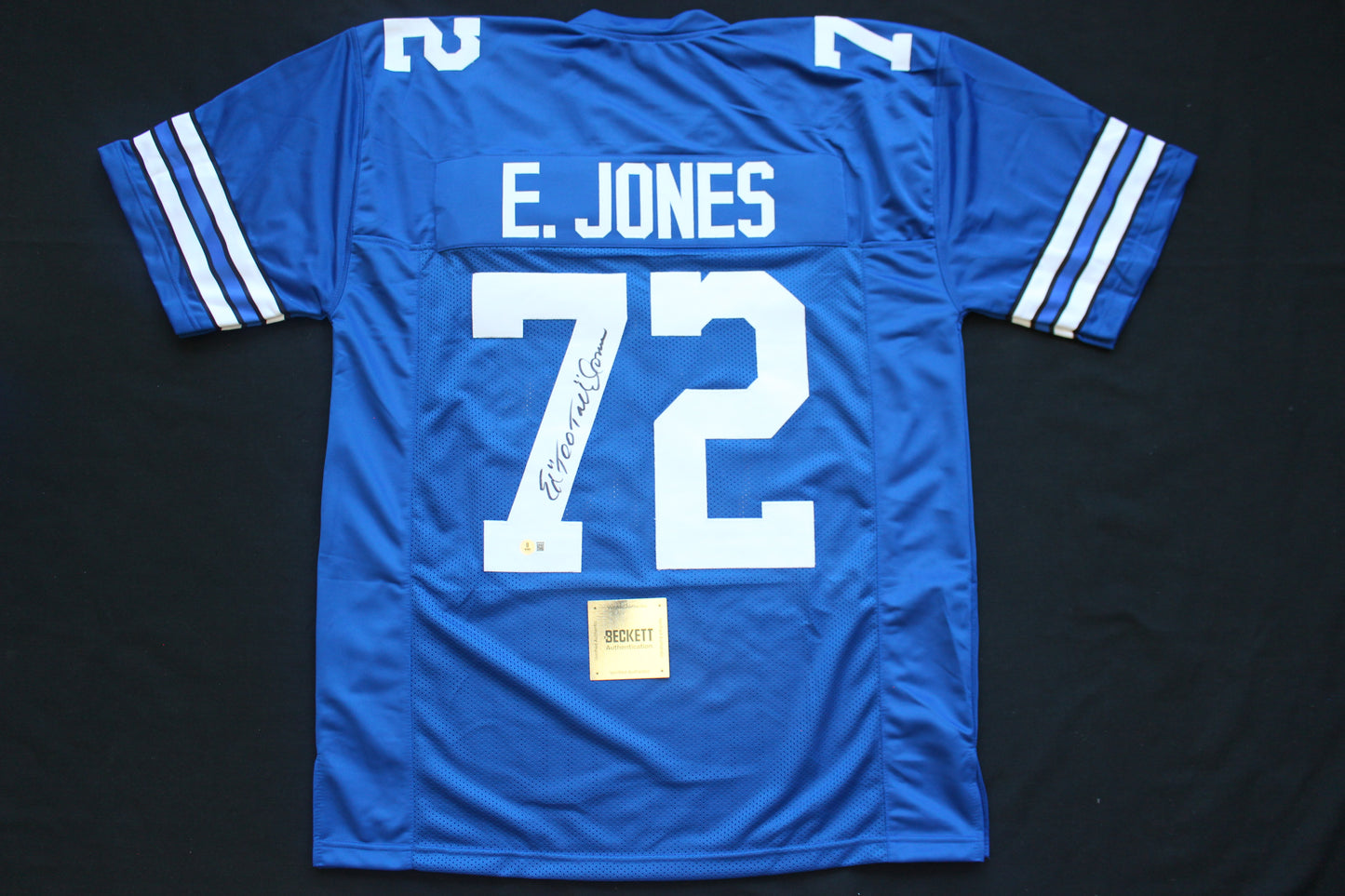 ED TOO TALL JONES DALLAS COWBOYS SIGNED Throwback JERSEY BAS