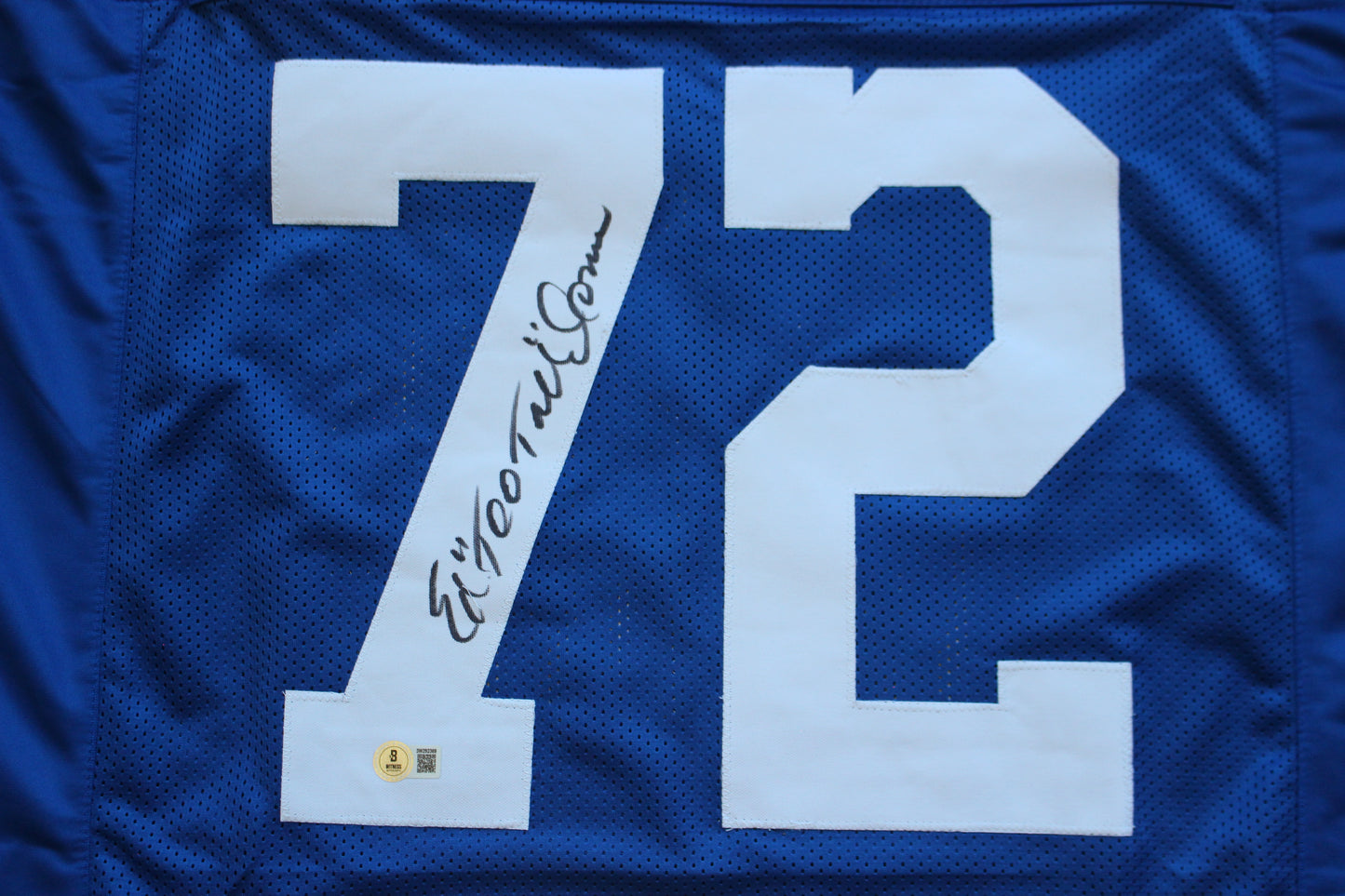 ED TOO TALL JONES DALLAS COWBOYS SIGNED Throwback JERSEY BAS