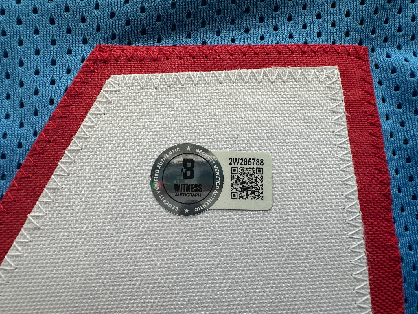 EARL CAMPBELL SIGNED BLUE FOOTBALL JERSEY Houston Oilers w/ "HOF 91" BAS COA