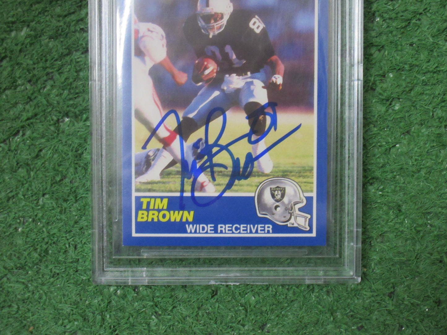 TIM BROWN SIGNED 1989 Score #86 BGS BAS SLAB Rookie Card RAIDERS AUTO 10