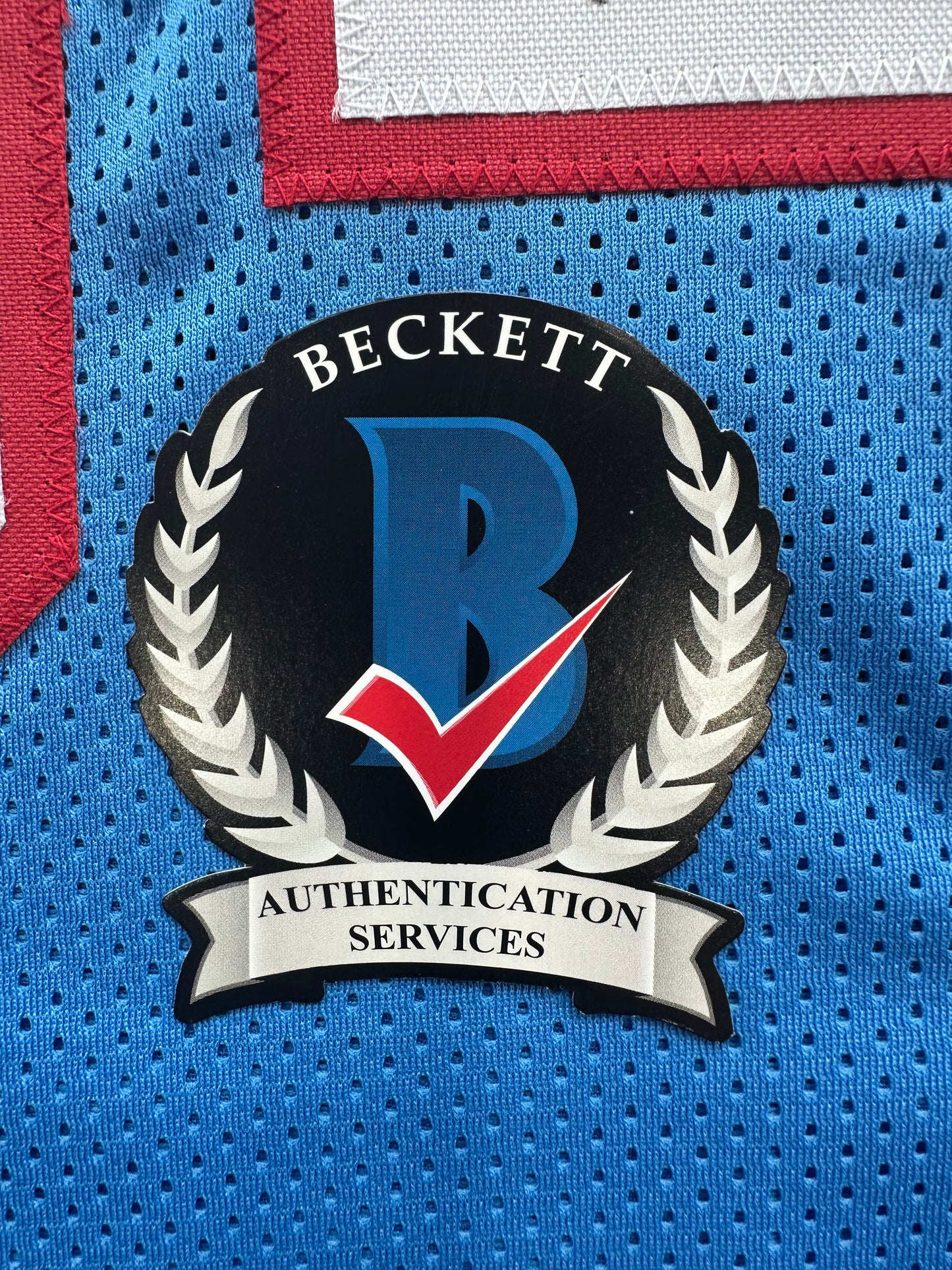 EARL CAMPBELL SIGNED BLUE FOOTBALL JERSEY Houston Oilers w/ "HOF 91" BAS COA