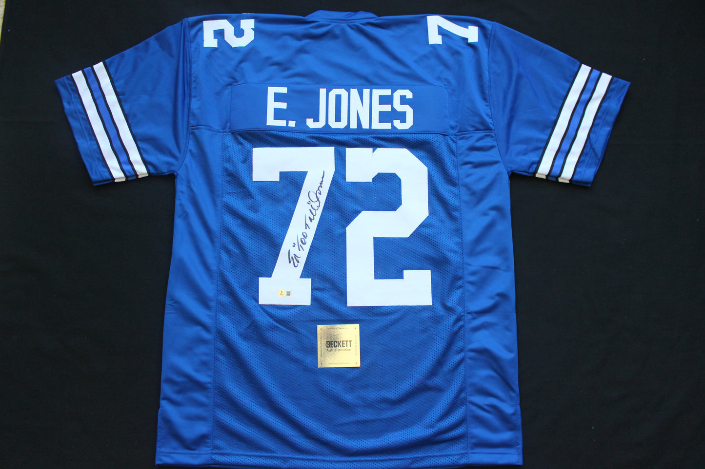 ED TOO TALL JONES DALLAS COWBOYS SIGNED Throwback JERSEY BAS