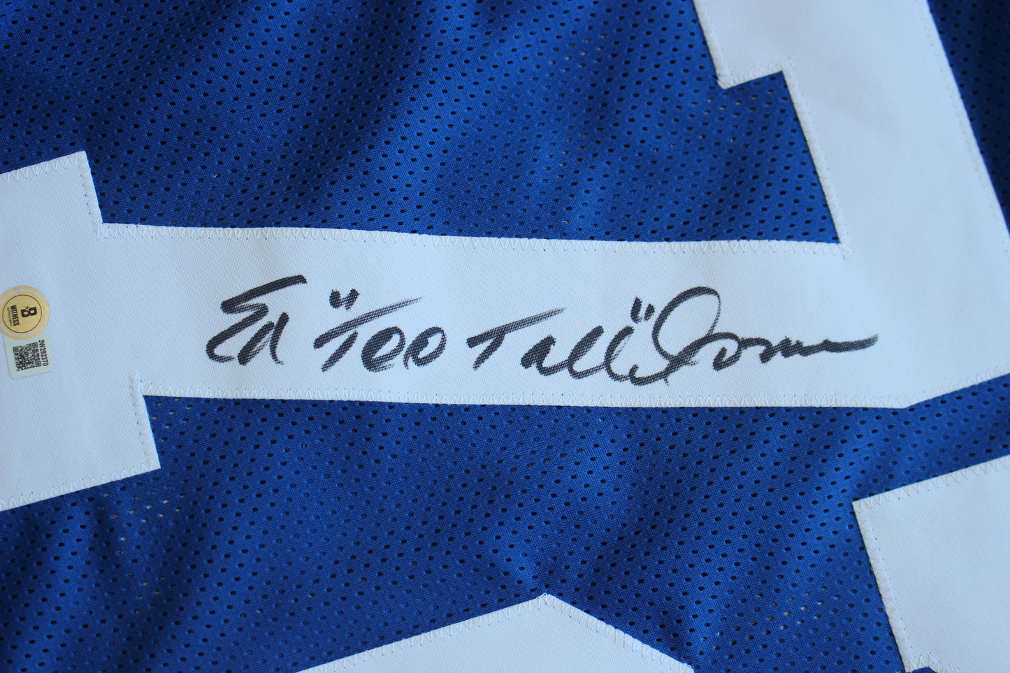 ED TOO TALL JONES DALLAS COWBOYS SIGNED Throwback JERSEY BAS
